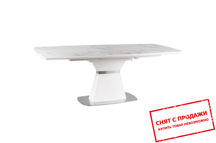Стол раскладной Signal Saturn II Ceramic 160x90/210 Белый матовый