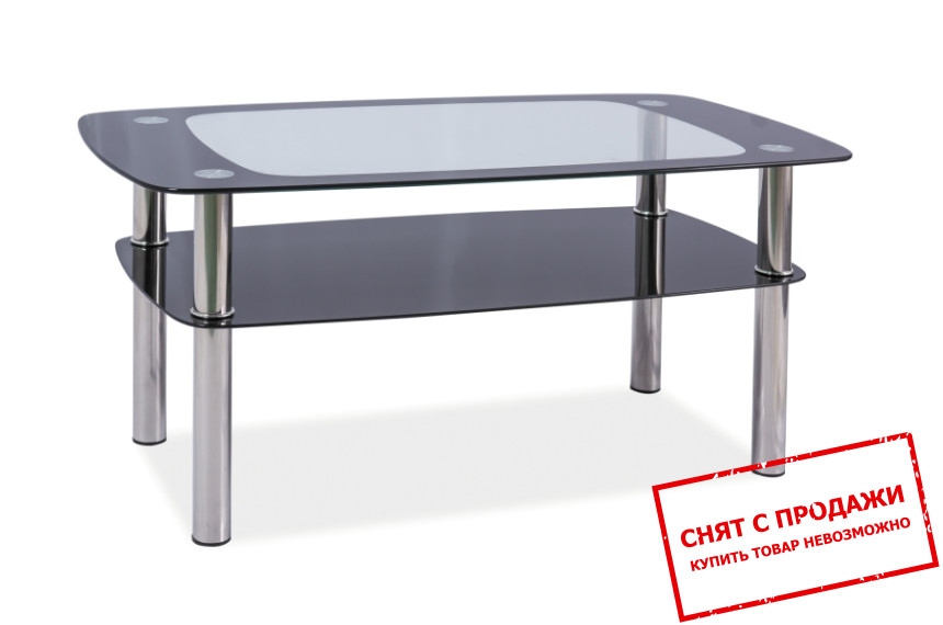 Стол журнальный Signal Rava C Прозрачный/хром