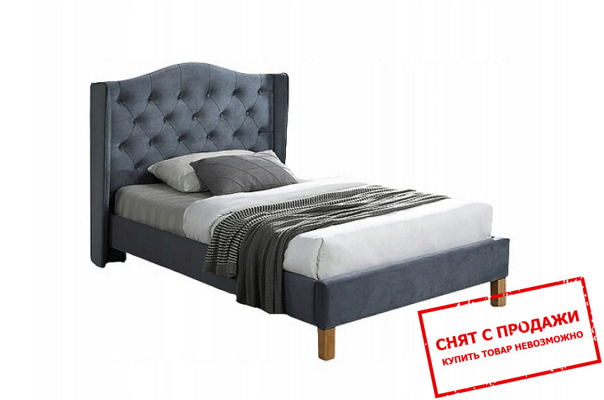 Кровать (с ламелями) Signal Aspen Velvet 120х200 односпальная Серый
