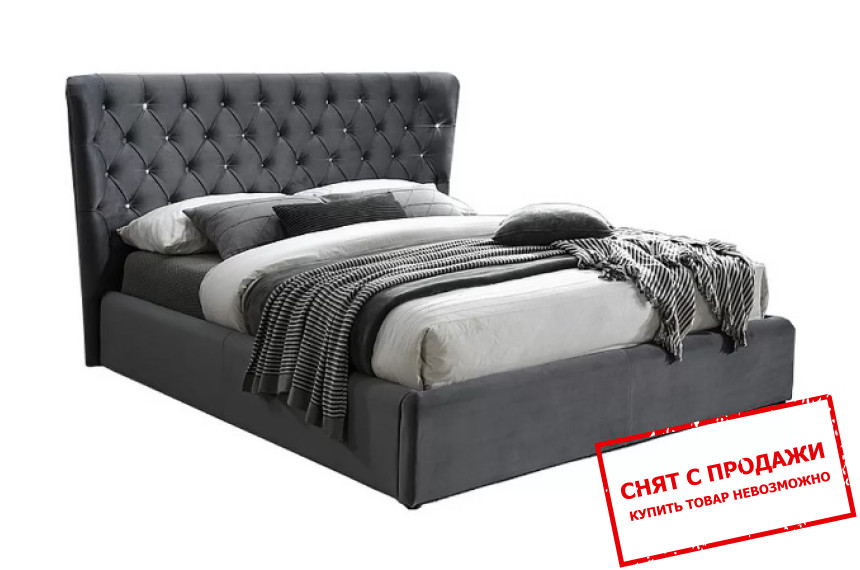 Кровать (с ламелями) Signal Carven Velvet 160х200 двуспальная Серый