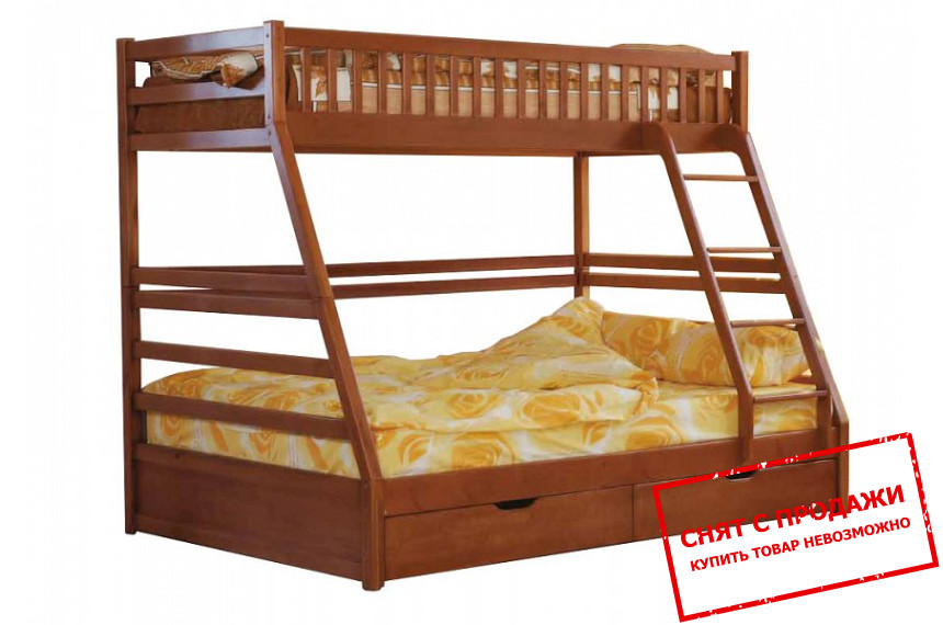 Кровать двухярусная деревянная Venger Юлия с ящиками