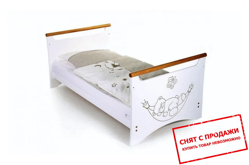 Кровать трансформер детская деревянная Venger Медвежонок Белый/бук