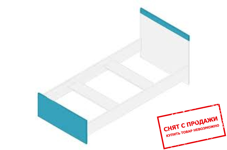 Кровать (каркас) Моби LOZ90 Гербор односпальная Нимфеа альба/морская волна