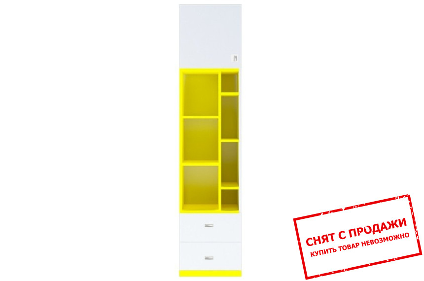 Пенал Моби REG1D2SO Гербор 1-дверный с 2 ящиками Нимфеа альба/униколор желтый