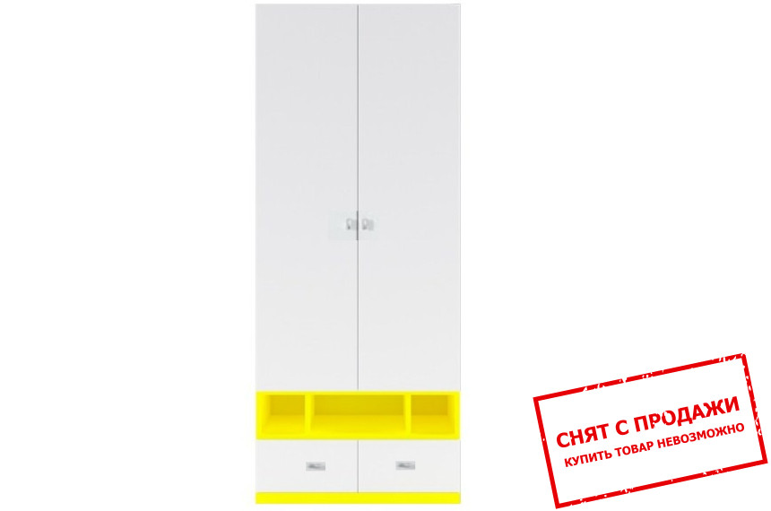 Шкаф платяной Моби SZF2D2S Гербор 2-дверный Нимфеа альба/униколор желтый