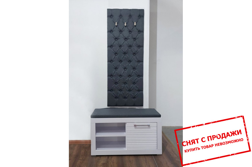 Набор мебели в прихожую Флеймс Люкс / Flames Lux БРВ с 1 ящиком Нимфеа альба/белый глянец/ткань ETNA 32