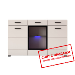 Комод с подсветкой Арктика / Arctic KOM1W2D2S 3-дверный с 3 ящиками Кашемир - фасады софтач кашемир матовый БРВ