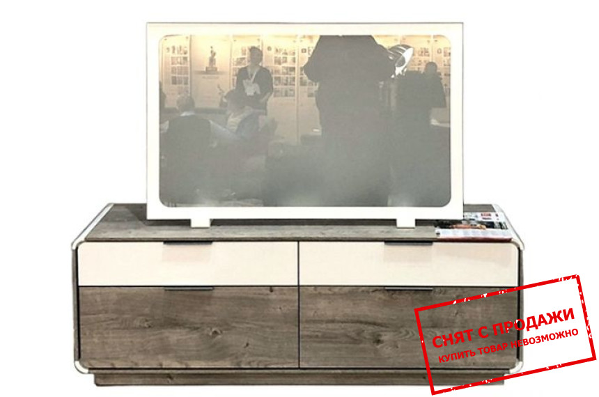 Тумба под ТВ Алиса RTV2S2K Гербор 2-дверная с 2 ящиками Шварцвальд/нимфея альба