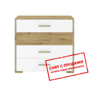 Комод Бука / Buka KOM4S Гербор с 4 ящиками Нимфеа альба/дуб артизан