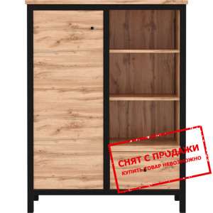 Комод Чос / Chos KOM1D1S Гербор 1-дверный с 1 ящиком Дуб тахо/черный