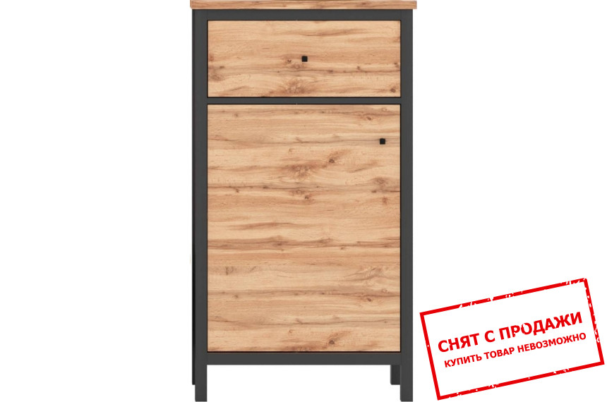 Тумба Чос / Chos KOM1D1S Гербор 1-дверная с 1 ящиком Дуб тахо/черный