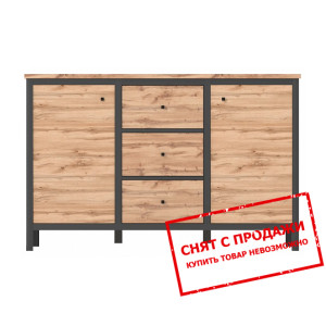 Комод Чос / Chos KOM2D3S Гербор 2-дверный с 3 ящиками Дуб тахо/черный