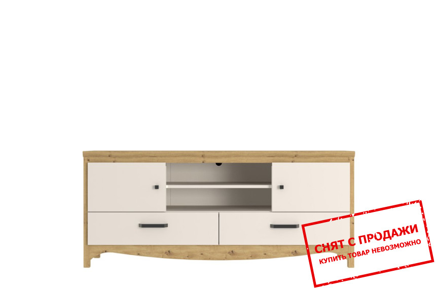 Тумба под ТВ Дана / Dana RTV2D2S Гербор 2-дверная с 2 ящиками Кашемир/дуб артизан