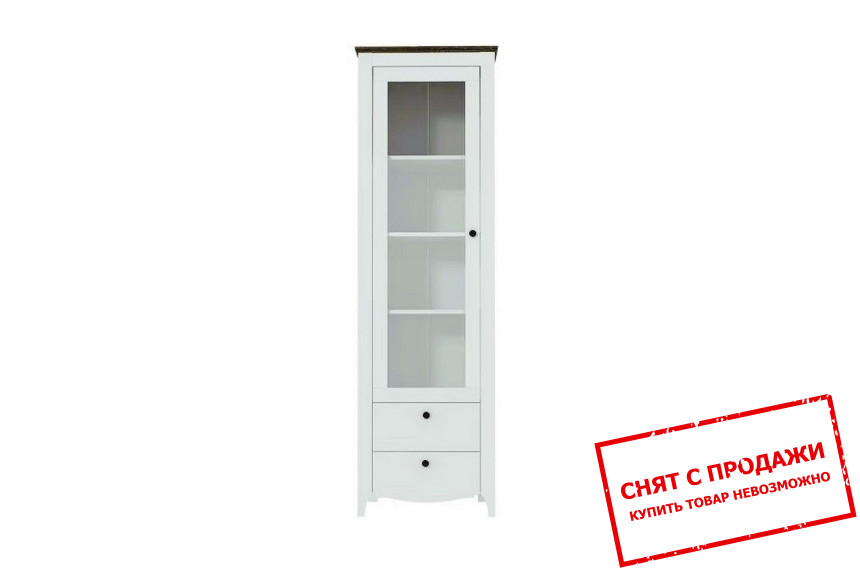 Витрина Карина / Karina REG1W2S Гербор 1-дверная с 2 ящиками Пепельный/антрацит