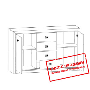 Комод Коен 2 Дуб темный хаки KOM2D4S БРВ