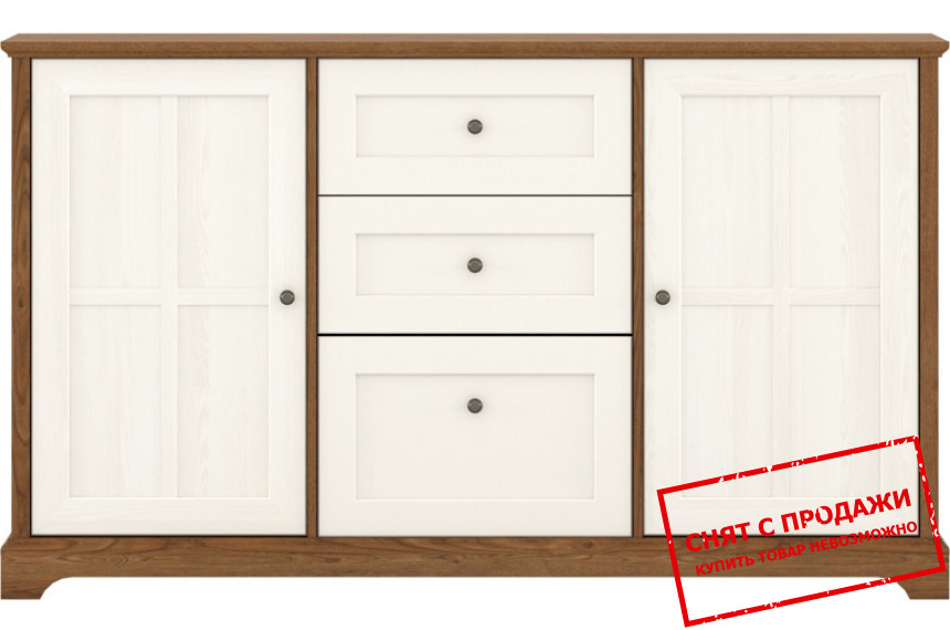 Комод Лана / Lana KOM2D2S1K Гербор 2-дверный с 3 ящиками Орех верона/ясень снежный