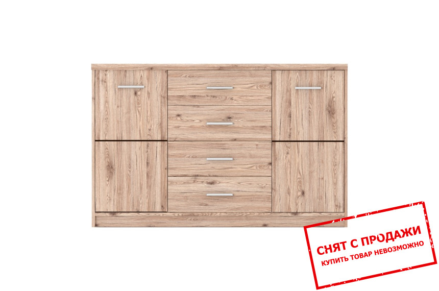 Комод Шанталь / Shantal KOM2D4S Гербор 2-дверный с 4 ящиками Дуб санремо светлый