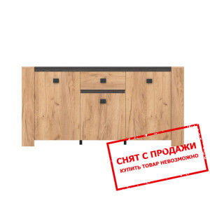 Комод Шелби / Shelbi KOM3D1S Гербор 3-дверный с 1 ящиком Дуб крафт золотой/ясень серфсайд железный