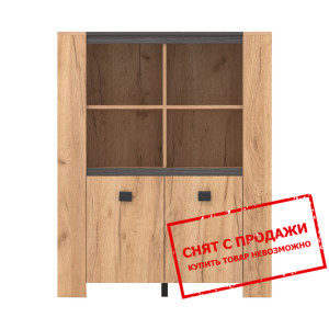 Тумба Шелби / Shelbi KOM2D Гербор 2-дверная Дуб крафт золотой/ясень серфсайд железный