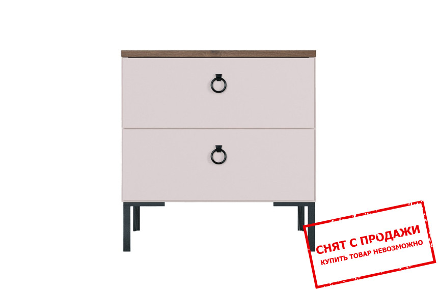 Тумба прикроватная Симпл / Simple KOM2S БРВ с 2 ящиками Кашемир/вяз либерти светлый