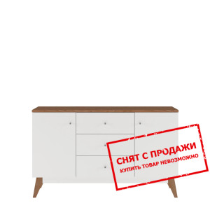 Комод Тата / Heda KOM2D3S Гербор 2-дверный с 3 ящиками Нимфеа альба/орех верона