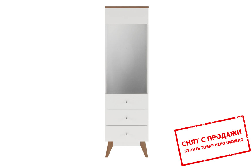 Витрина Тата / Heda REG1W2S Гербор 1-дверная с 2 ящиками Нимфеа альба/орех верона