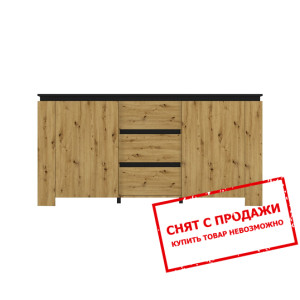 Комод Томас / Tomas KOM2D3S Гербор 2-дверный с 3 ящиками Дуб артизан/черный