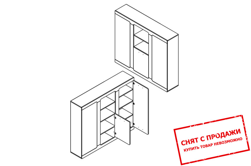 Пенал Тотен REG3D Гербор 3-дверный Ясень снежный