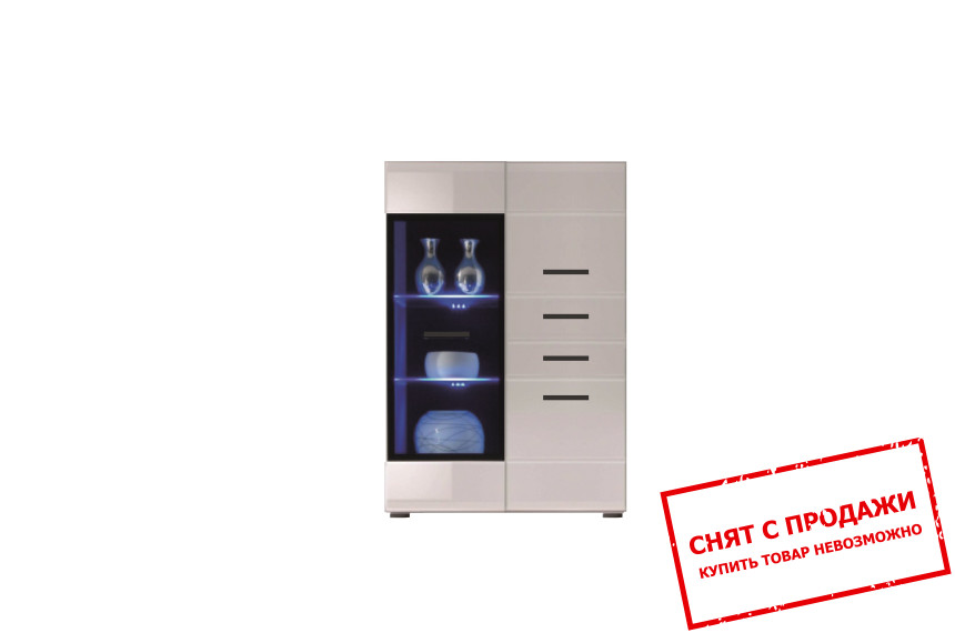 Комод Вушер / Fever REG1W2D2S L/P Гербор 3-дверный с 2 ящиками Нимфеа альба/белый глянец