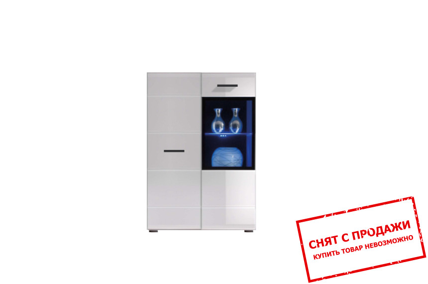 Витрина Вушер Нимфеа альба/белый глянец REG1D1Wm/L Гербор