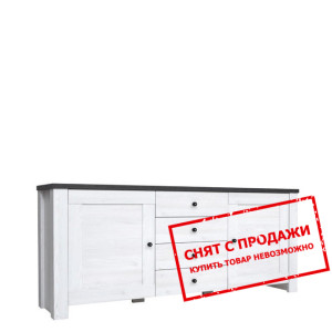 Комод Антверпен / Antverpen KOM2D4S БРВ 2-дверный с 4 ящиками Ясень снежный/дуб мореный