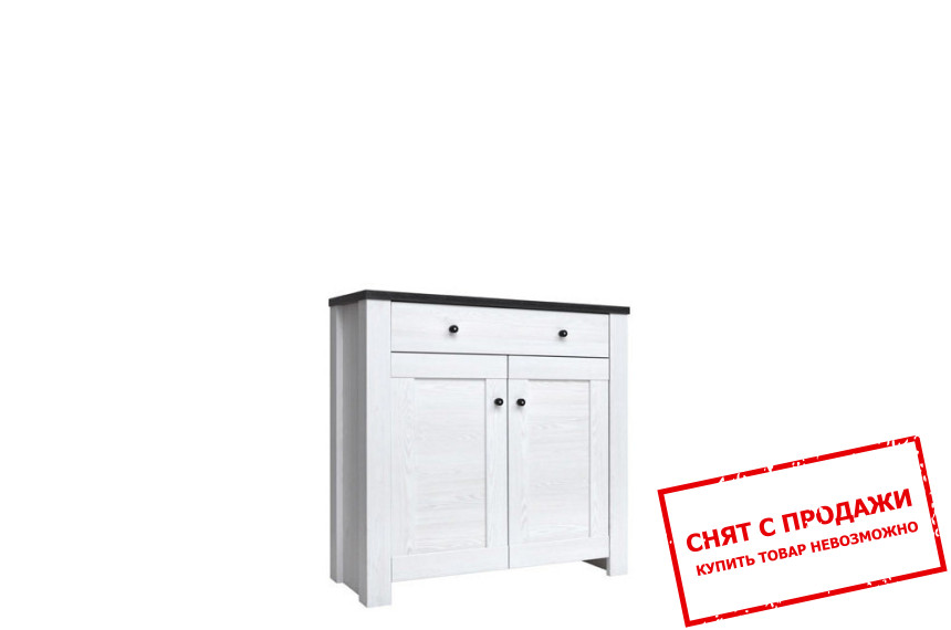 Тумба-Комод Антверпен / Antverpen KOM2D1S БРВ 2-дверная с 1 ящиком Ясень снежный/дуб мореный