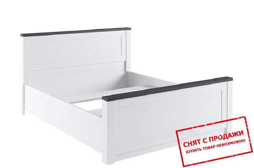 Кровать (каркас) Антверпен / Antverpen PLOZ160 БРВ двухспальная Ясень снежный/дуб мореный