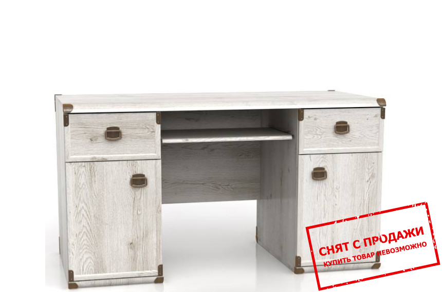 Стол компьютерный, письменный Индиана / Indiana JBIU2D2S/140 БРВ 2-дверный с 2 ящиками Сосна аризонская