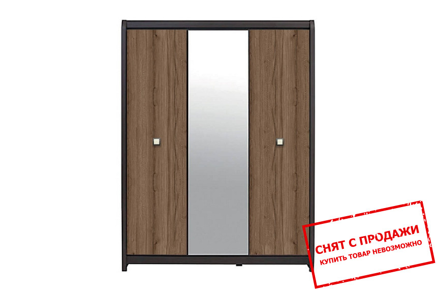 Шкаф платяной Лорен / Loren SZF3D БРВ 3-дверный с зеркалом Венге магия/монтеверде