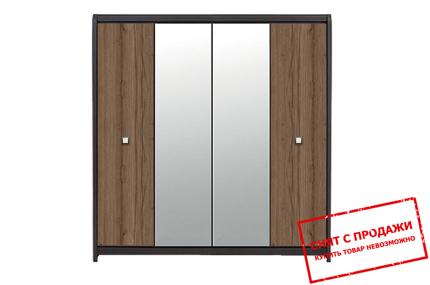 Шкаф платяной Лорен / Loren SZF4D БРВ 4-дверный с зеркалом Венге магия/монтеверде