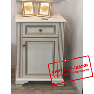 Комод Вайт 1D1S Гербор 1-дверный с 1 ящиком Ясень снежный/сосна золотая