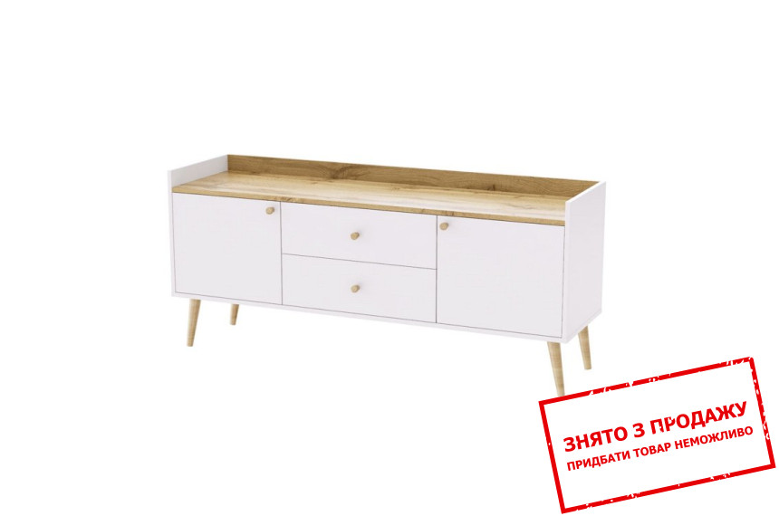 Буфет Art in Head Asgard 2-дверний з 2 шухлядами Білий діамант/дуб тахо