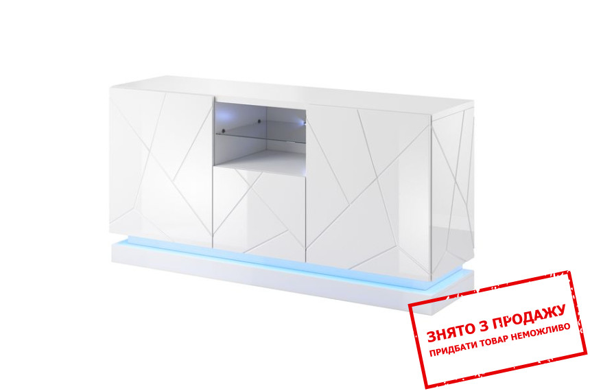 Комод Cama Qiu 2D1K 3-дверний Білий глянець