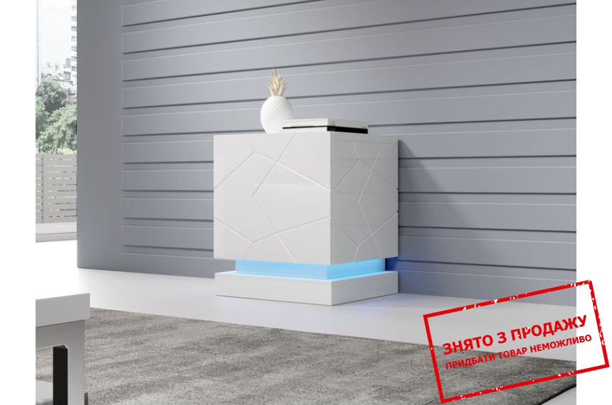 Тумба приліжкова Cama Qiu (2 шт.) 1-дверна Білий глянець