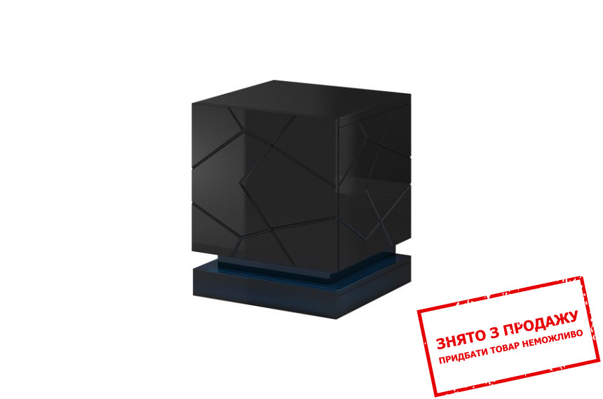 Тумба приліжкова Cama Qiu (2 шт.) 1-дверна Чорний глянець