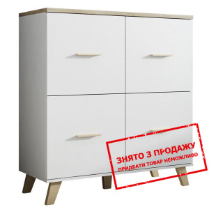 Комод Cama Lotta 110 4D 4-дверний Білий/дуб сонома...