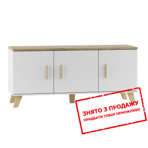 Комод Cama Lotta 150 3D 3-дверний Білий/дуб сонома...