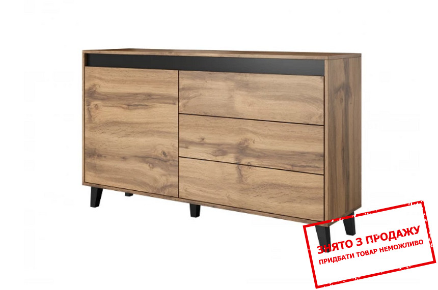 Комод Cama Nord 1-дверний з 3 шухлядами Дуб вотан/антрацит