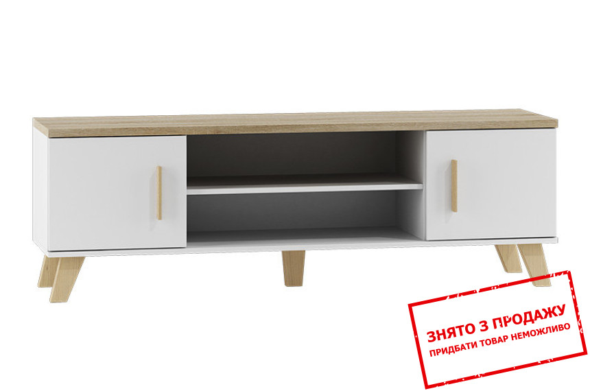 Тумба під ТВ Cama Lotta RTV160 2D2K 2-дверна Білий/дуб сонома