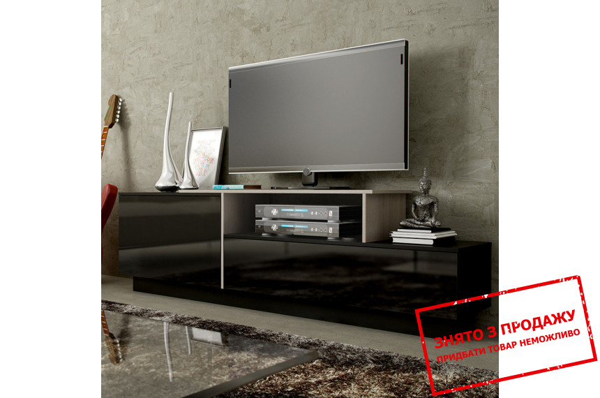 Тумба під ТВ Cama Sigma 3 RTV 2-дверна Чорний/чорний глянець