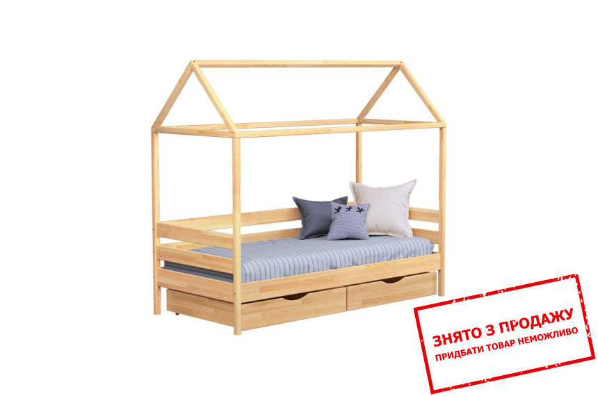 Ліжко будиночок дерев'яне Естелла Аммі 90х190 з 2 шухлядами