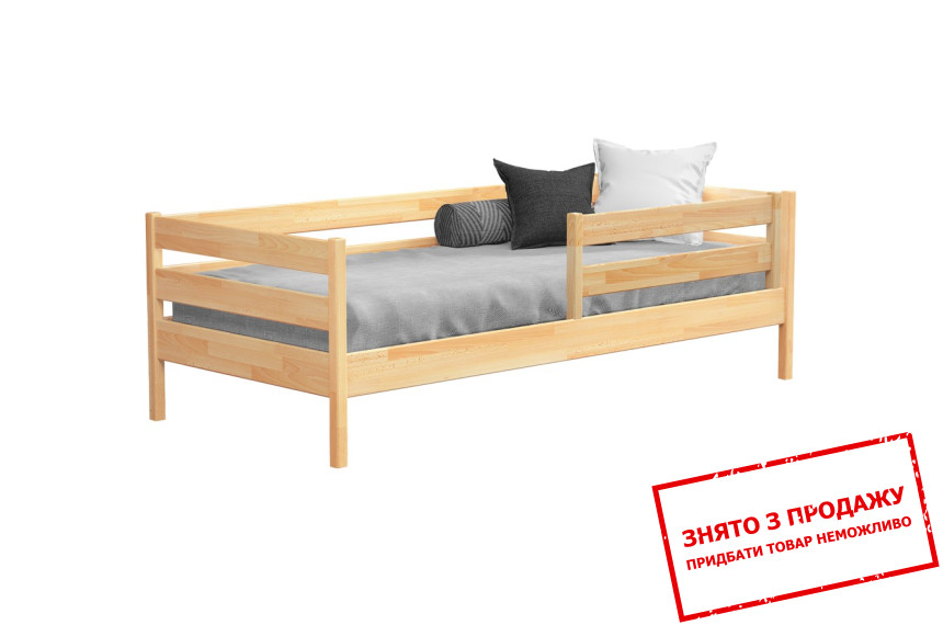 Ліжко дерев'яне (з ламелями) Естелла Нота 90x200 з захисною планкою односпальне