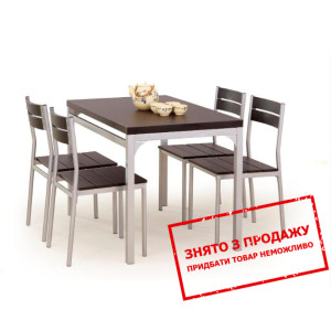 Столовий комплект Halmar (стіл + 4 стільця) MALCOL...