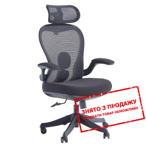 Крісло комп'ютерне Intarsio BERT Чорний/чорний кар...